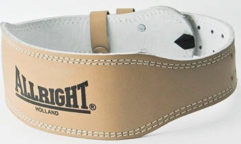 Pas kulturystyczny szeroki 10 cm skóra naturalna rozmiar S beżowy