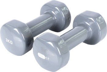 Hantle hantelki winylowe ciężarki do ćwiczeń Profit szare 2x3 kg