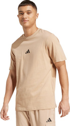 Koszulka męska adidas Essentials Small Logo Single Jersey beżowa JX5657