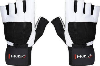 Rękawiczki kulturystyczne na siłownię HMS rst04 biało-czarne rozmiar XXL