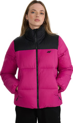 Kurtka damska puchowa 4F F581 fuksja 4FWAW25TDJAF581 55S