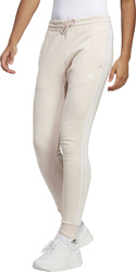 Spodnie damskie adidas Essentials 3-Stripes French Terry Cuffed kremowe IC9924