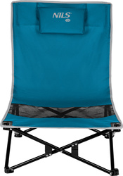 Krzesło turystyczne plażowe składane Nils Camp NC3306 niebiesko-szare 55×55×68cm