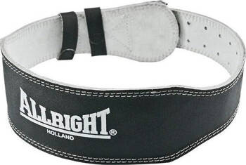 Pas kulturystyczny Allright szeroki 10 cm skóra naturalna rozmiar S czarny
