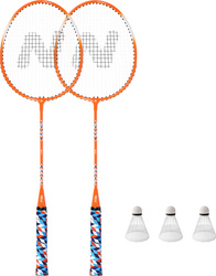 NRZ2051 ALUMINIUM / ZESTAW DO BADMINTONA  2 RAKIETY + 3 LOTKI + POKROWIEC NILS