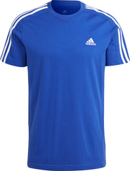 Koszulka męska adidas Essentials Single Jersey 3-Stripes niebieska IC9338