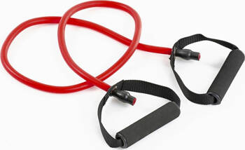 Guma oporowa fitness z uchwytami Allright 120x13x0,9 cm czerwona