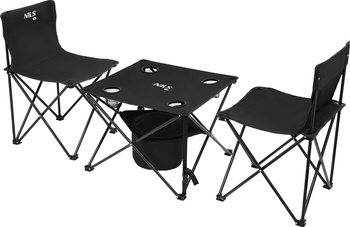 Zestaw turystyczny stolik + krzesła składany Nils Camp NC3304 czarny