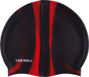 Czepek pływacki silikonowy Crowell Multi Flame czarno-czerwony kol.02