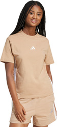 Koszulka damska adidas Essentials 3-Stripes Cotton beżowa JX7616