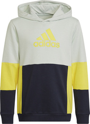 Bluza dla dzieci adidas Colourblock Hoodie szaro-żółto-czarna HN8567