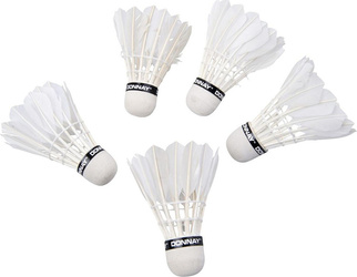 Lotki do badmintona Donnay z piór 5 szt. białe 413990