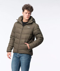 Męska kurtka zimowa pikowana ocieplana z kapturem Hi-tec Varmi rozmiar XXL