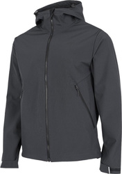 Kurtka przejściowa softshell z kapturem męska 4F membrana 5000 szara H4Z22 SFM001 22S