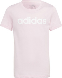 Koszulka dla dzieci adidas Essentials Linear Logo Cotton Slim Fit Tee różowa IC3152