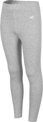 Legginsy dla dziewczynki 4F jasnoszare HJZ22 JLEG001 27M