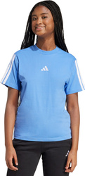 Koszulka damska adidas Essentials 3-Stripes Cotton jasnoniebieska JV7361