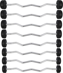 Sztanga gryf stały łamany gumowany HMS 50 kg długość 116 cm