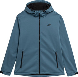 Kurtka przejściowa softshell z kapturem męska 4F membrana 5000 M156 denim 4FAW23TSOFM156 32S