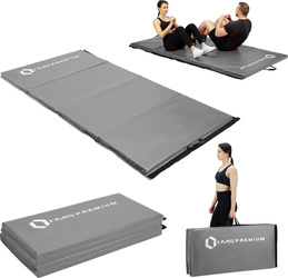 Materac gimnastyczny składany HMS Premium MGS01 2400x1200 mm szary