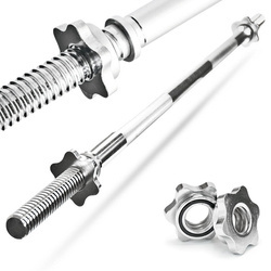 Stalowy gryf prosty sztanga Allright 182 cm 2 sztuki zacisków z gumowymi uszczelkami do 120 kg 27 mm