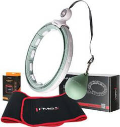 Zestaw hula hop magnetyczny z licznikiem HMS hhm15 zielone   pas wyszczuplający br163 czerwony