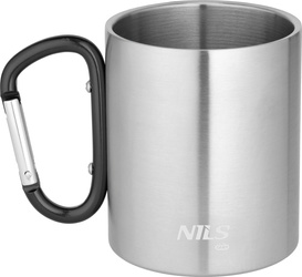 Kubek turysytyczny z karabińczykiem Nils Camp NC17110 czarny 330 ml