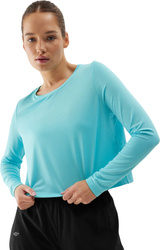 Koszulka damska longsleeve 4F F218 niebieska 4FWSS24TFLOF218 33S