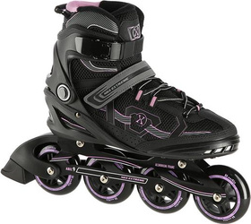 Łyżworolki rolki Nils Extreme NA9157 ABEC-9 koła 84mm czarno-fioletowy rozmiar 45
