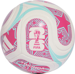 Piłka nożna adidas World Cup 26 Trionda Club biało-różowo-błękitna JD8054