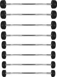 Sztanga gryf stały gumowany prosty HMS 40 kg długość 127 cm