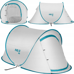 Namiot kempingowy turystyczny samorozkładający Nils camp NC3743 szaro-turkusowy 220x120x95cm