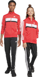 Dres dla dzieci adidas Seasonal Essentials Tiberio 3-Stripes Tricot czerwono-czarny JI6214