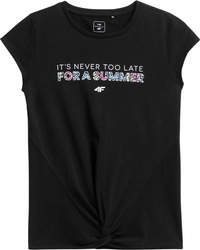 Koszulka dla dziewczynki 4F czarna HJL22 JTSD010 20S