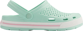 Chodaki sandały klapki damskie Coqui Lindo miętowo-białe 6413-100-4432B-6413-100-4432