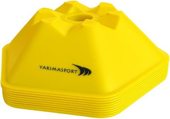 Wysepki grzybki sześciokątne wielofunkcyjne żółte Yakima Sport 10szt