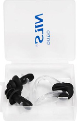 Zestaw pływacki zatyczki do uszu i na nos Nils aqua NQAW30 silikonowe czarne