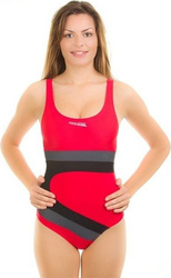 Kostium Pływacki Aqua-Speed Monica czerwono-czarno-szary