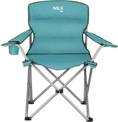 Krzesło fotel turystyczne składane Nils Camp NC3079 zielone 92x15cm