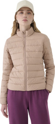 Kurtka damska puchowa 4F F533 beżowa 4FWSS25TDJAF533 83S