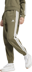 Spodnie damskie adidas Essentials 3-Stripes Fleece Loose-Fit oliwkowe JX7698