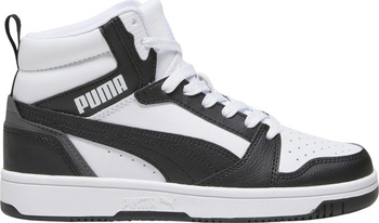 Buty dla dzieci Puma Rebound V6 Mid biało-czarne 393831 01