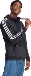Bluza męska adidas Essentials Fleece 3-Stripes Hoodie czarna IB4028