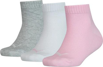 Skarpety Puma Kids Quarter 3P różowe, białe, szare 907375 18
