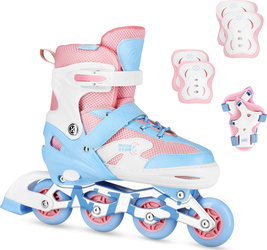 Łyżworolki rolki świecące koła LED regulowane   ochraniacze Nils rozmiar 31-34