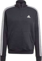 Bluza męska adidas Essentials Fleece 3-Stripes 1/4-Zip czarna HZ6235