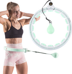 Hula hop z wypustkami i obciążnikiem   licznik HMS hhw06 zielone