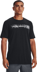 Koszulka męska Under Armour Camo Chest Stripe SS czarna 1376830 001