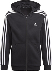 Bluza dla dzieci adidas Essentials 3-Stripes Hoodie czarna GQ8900