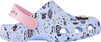 Chodaki sandały klapki dla dzieci Coqui Little Frog Game Over niebiesko-różowe 8701-265-4062